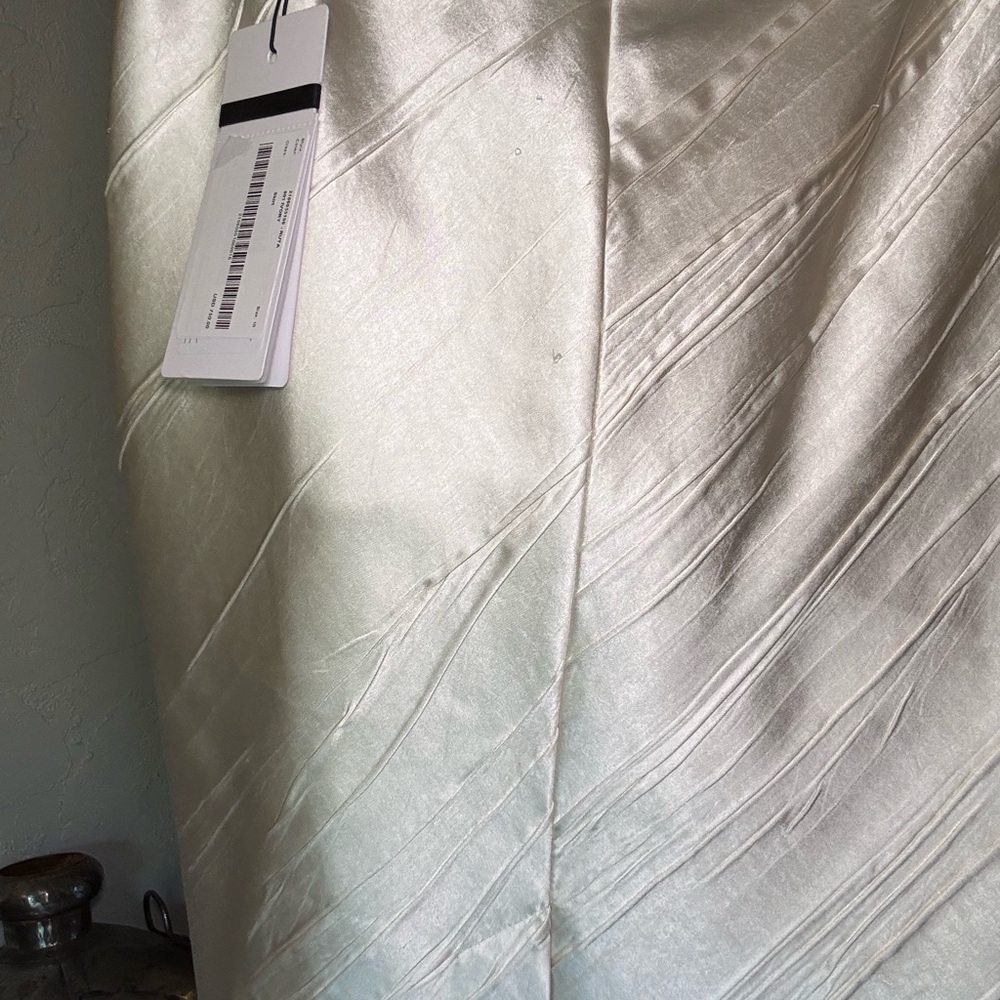 Max Mara $750 Sportmax Ruta Ivory Satin Midi Skirt NWT Size 10 Bias Cut Italy - Picture 16 of 16